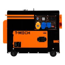 Monster Shop - Generatore Diesel Silenzioso Monofase Ats 230v 6kva 6500w 13hp 115v / 230v Avvio Elettrico Telaio Chiuso Potenza Di Emergenza 4 Ruote 