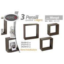 Set Aus 3 Wengé-modulen 30/27/24 Cm