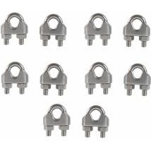 Vuszr - M8 Cable Ties U Stirrup Bolt Cable Clip 304 Stainless Steel Cable Clamp Saddle Wire Rope Clips For Outdoor Clothes Rack 10pcs