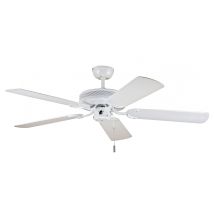 Deko-Elektro – Ceiling Fan White Eagle – 132 cm Diameter – 9-65 W Motor – 3 Speed Pull Cord Control – White Finish