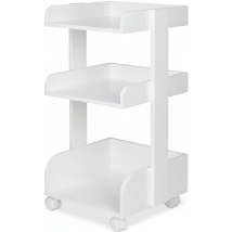Chariot De Rangement À Roulettes Hauteur 69 Cm Bosse, Blanc