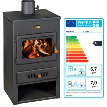 Prity - Thermo-holzofen K1 W8 – 13,1 Kw, Wärmetauscher, Graphitschwarz, Energieklasse A