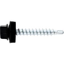 Sanundo - Vis De Façade Twistec Colorhead 4,8 X 35 Ral 9005 Ue: 100 Pcs Avec Clé À Douille 451m8p