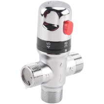Tlily - 3 Wege Thermostat Mischventil Aus Massivem Kupfer, 3/4 Solar Warm Wasser Bereiter, Regulierendes Temperatur Regel Ventil
