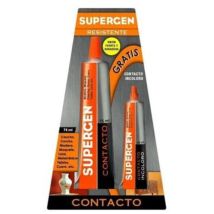 Supergen – Cola de contacto 75 ml + 20 ml incoloro – Adhesivo multiusos para bricolaje, resistente y duradero
