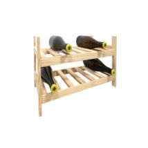 Cm - Botellero De Pino Personalizable, Capacidad 12 Botellas, Madera Sin Pulir, 25x28x53