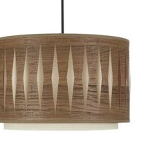 Senko - Colgante Alexandra 1xe27 Cuero/madera Oscura Regx30x30 Cm