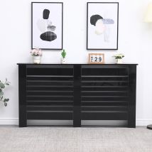Furniture Hmd - High Gloss Radiator Cover Decorative Cabinet,black-151.5x19x82cm(wxdxh)