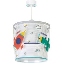 Lampada a sospensione Bambino Viaggio – Polipropilene – Altezza regolabile – Doppio paralume trasparente – 61682