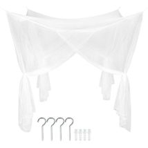 Zanzariera Per Letti Singoli E Matrimoniali, Quadrata, A Maglia Fine, Anti-insetti, Con 4 Aperture (200 X 220 X 240 Cm)