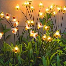 Outdoor Solar Lamp, 1 Piece Waterproof Garden Solar Lamp, Small Bee Design With 6 Leds, Ip65 Waterproof Outdoor Solar Light For Driveway, Patio, 
