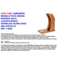 Buarfe Jamonero Pata Negra Madera Haya Lacado Doble Inox S/cuch8020