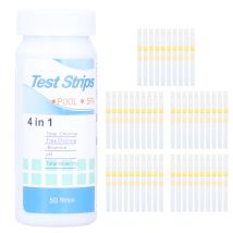 Sjlerst 50 Comptages 4 En 1 Bandes De Test De L'Eau Pour Piscine Spa Sans Chlore/chlore Bromé Ph Alcalinité