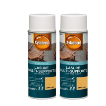 Xyladecor - Lasure Aérosol Multi-supports - Lot De 2 - Tous Types De Bois Extérieur - Mat Chêne Clair 400 Ml