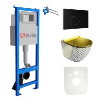 Lavita - Wc Set Mit Vorwandelement, Wand-wc Und Spülknopf