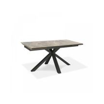 Mesa Extensible 160-240 x 90 cm – Cerámica sobre vidrio templado – Metal – Color mármol antracita