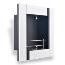 Gmr - Camino A Bioetanolo Da Parete Moderno In Acciaio Bianco Picasso 1,2 Lt