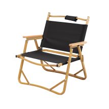 Outdoor Campingstuhl Holz Faltbar Mit Armlehnen Faltstuhl Schwarz - Jawinio