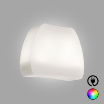 Tekcnoplast - Maceta De Resina Jardinera Luminosa Lámpara De Exterior 57x31x48x21 Cm Mod. Heart Led 30 Led Multicolor Con Cable