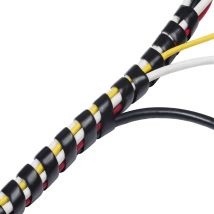 D-line Ctw2.5b Guaina A Spiarle Per Cavi, Raccogli Cavi, Spirale Raccogli Cavi, Raccogli Cavi Spiralato, Copricavo Spirale - 2.5m Lunghezza - Nero