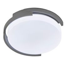 Fischer Leuchten - Plafonnier Led Métal Blanc Gris Lampe De Chambre Plafonnier Plastique 30 Cm, Rond, 1x 11w 1200lm 3000k, Dxh 30 X 9 Cm