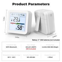 Tuya Zigbee Testeur De Température Et D'Humidité Écran Lcd Rétroéclairé Application De Téléphone Portable Contrôle À Distance Liaison Intelligente 