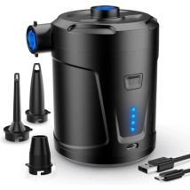 Pompe À Air Électrique, Batterie Rechargeable 5200 Mah, Gonfleur Matelas Gonflable Avec 3 Buses D'Air, Gonfleur Rapide Pour Bateau Pneumatique/matelas