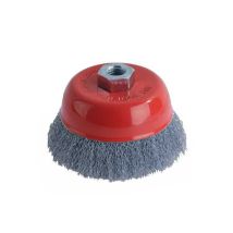 Cepillo de taza 100 mm MA14 Zincado – Hilos de acero galvanizado 0,30 mm – Herramienta para amoladoras y taladros