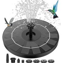 Fuente Solar Exterior De 18 Cm Y 2,5 W, Bomba Solar Para Estanques Con 6 Boquillas Para Bebederos De Pájaros, Acuarios Y Fuentes De Jardín.