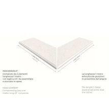 Coprimuro Torato Maxi Angolo Composto Da Due Elementi Cm 100 Taglio A 45° - Salmone Chiaro - Size Interno 19 Cm