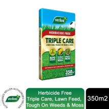 Westland - Herbicide Free Triple Care Lawn Feed, Tough On Weeds & Moss, 350sqm Bag