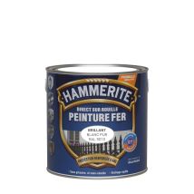 Hammerite - Peinture Direct Sur Rouille Laqué - Blanc Pur Ral 9010 - 0,75 L