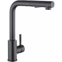 Kitchen Faucet With Black Spray, Kitchen Mixer With Pull-out Spray, 304 Stainless Steel Brushed Kitchen Faucet, 360° Rotating Sink Mixer, 2-jet Sink 
