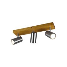Foco Marley 3 Focos Gu10 Níquel Y Madera L44 Cm Trio Lighting