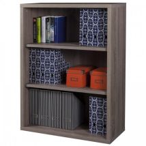 Hölzernes Bücherregal Mit 3 Fächern Und 3d-effekt, Moderne Büromöbel -bücherregal Mit 2 Türen Und 2 Schubladen / Eiche