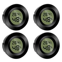 Set Mit 4 Mini-digitalhygrometern, Runden Thermometern, Hygrometer, Temperaturanzeige (°F) Oder Celsius (°C), Für Den Innenbereich, Büro, Wohnzimmer (
