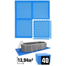 Eyepower - Tapis De Piscine 13,9 M² - 40 Tapis De Sol Eva 62x62 - Jeu De Dalles Protection