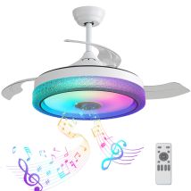 Ventilador De Techo Invisible Sofucor Con Aspas De Abs, Motor De Cc Reversible Y Luz De 32 W