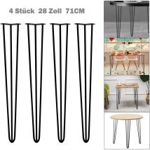 28 Zoll 71cm Höhe ,möbelfüße, 4er Set, Hairpin Legs Austauschbare Tisch &schrank Beine Haarnadelbeine Tischgestell, Mit Bodenschoner Und Schrauben 