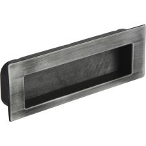 Siro Muschelgriff Nicola B 112 - Zinkdruckguss Eisenfärbig Gebürstet Matt - Einlassmaß 106,5x31mm - Griffmulde Für Möbel