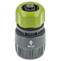 Cap Agad - Hydro-fit Schlauchkupplung Klickverbinder Mit Wasserstopp Für Schlauch 1/2 Zoll (ø 12 Mm) Pvc-u Grau/grün