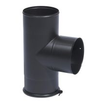 346404 Tee Quadrato Con Tappo Nero Opaco D125mm - Ten