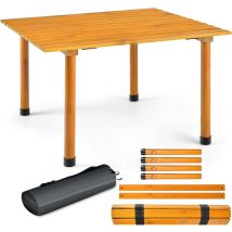 Costway Campingtisch, Aufrollbarer Picknicktisch Aus Holz, Tragbarer Allzweck-outdoor-tisch Mit Tragetasche Für Strand, Picknicks, Angeln Und Partys, 