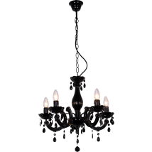 Zumaline Magnolia Lampadario Multi Braccio, Nero, 5x E14