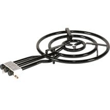 Quemador paellero a gas 1770 – 3 anillos – Acero laminado – 70 cm – Color negro – Ideal para cocinar al aire libre