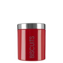 Premier Housewares - 508528 Scatola Metallica Per Biscotti Con Coperchio Ermetico, Smalto Rosso