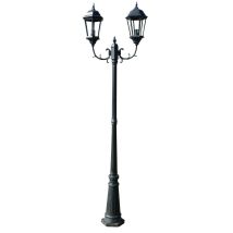 Vidaxl Lampione Da Giardino 2 Bracci 230 Cm Verde Scuro/nero Alluminio