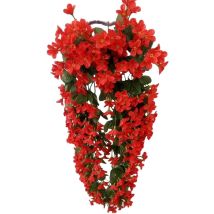 Minkurow 4 Petali Appesi Fiori Artificiali, Glicine Appesi Fiori Artificiali Per La Decorazione Domestica Di Nozze (rosso)