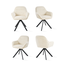 Goeurvant Silla Giratoria A 360° Con Asiento Mullido, Respaldo Curvado Elegante Y Reposabrazos Ergonómicos, Confort Elegante Para Cualquier Habitación