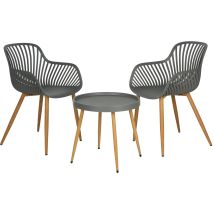 Ensemble De Meubles De Jardin En Plastique, Table Et 2 Chaises.